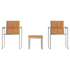 Solstol 3 pcs Brun Massivt Akaciaträ