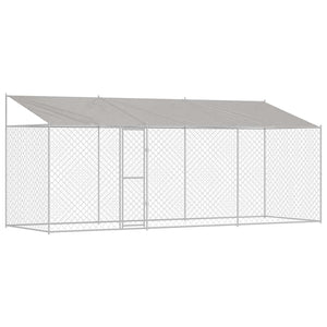 Hundbur 3 pcs Silver 600 x 200 x 258 cm Stål och PE