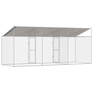 Hundbur 3 pcs Silver 600 x 200 x 258 cm Stål och PE