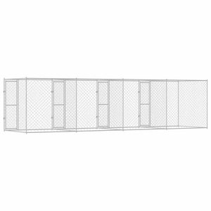 Hundbur 4 pcs Silver 800 x 200 x 200 cm Stål och PE