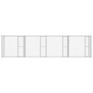 Hundbur 4 pcs Silver 800 x 200 x 200 cm Stål och PE
