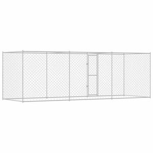 Hundbur 3 pcs Silver 600 x 200 x 200 cm Stål och PE