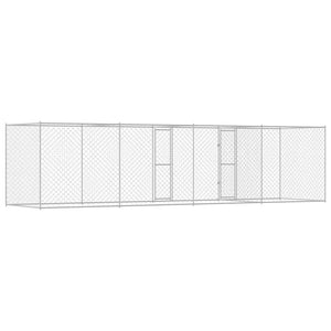 Hundbur 3 pcs Silver 600 x 200 x 200 cm Stål och PE