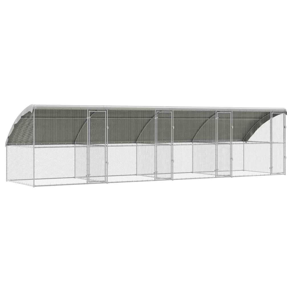 Hönshus 4 st Silver 800 x 200 x 200 cm Galvaniserat stål