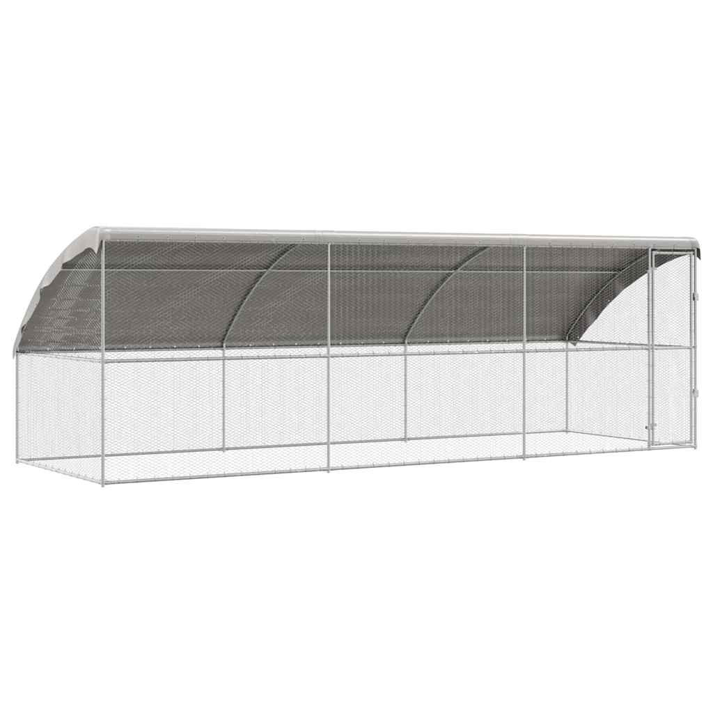 Hönshus 3 st Silver 600 x 200 x 200 cm Galvaniserat stål