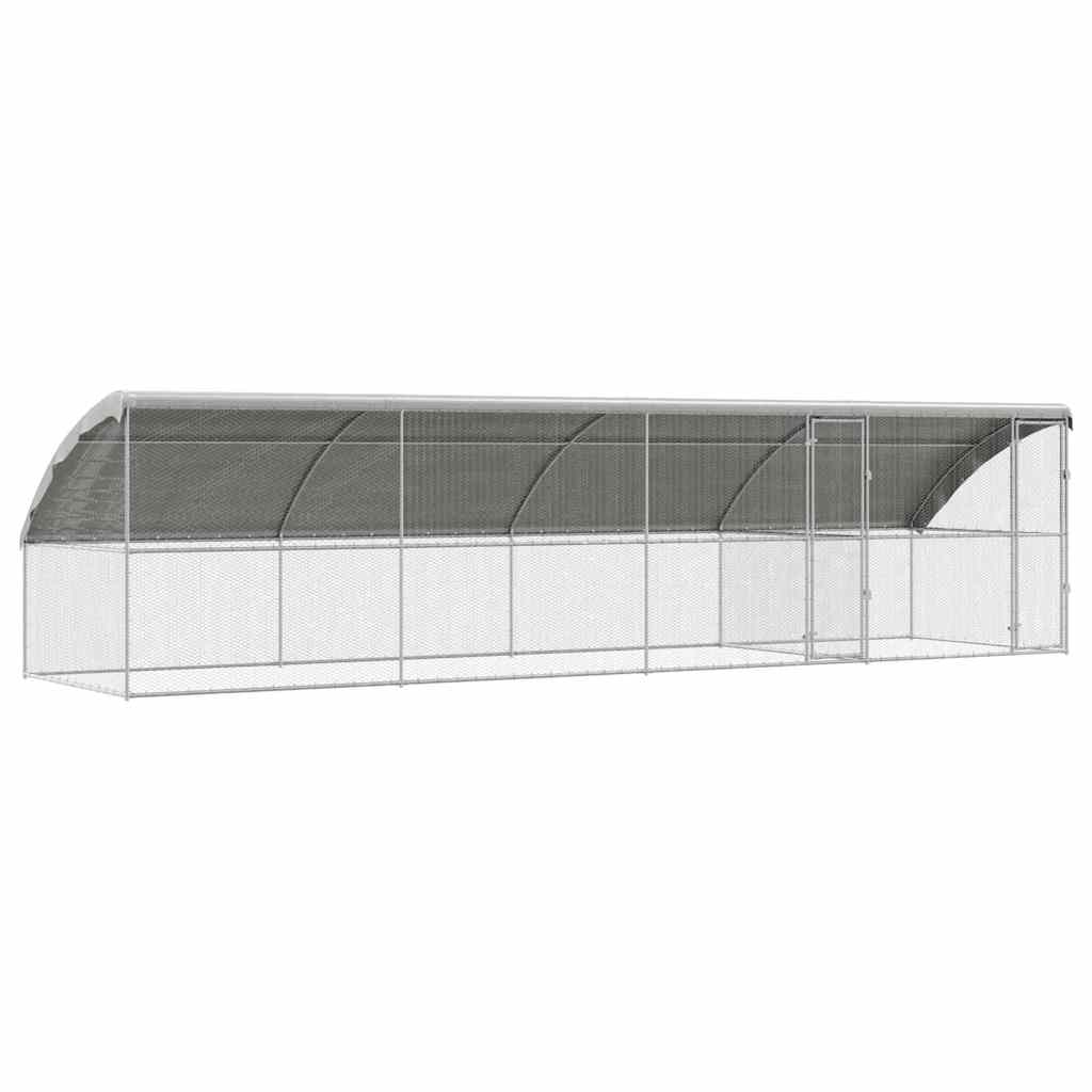 Hönshus 4 st Silver 800 x 200 x 200 cm Galvaniserat stål