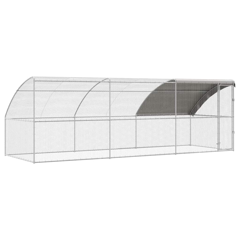 Hönshus 3 st Silver 600 x 200 x 200 cm Stål och PE