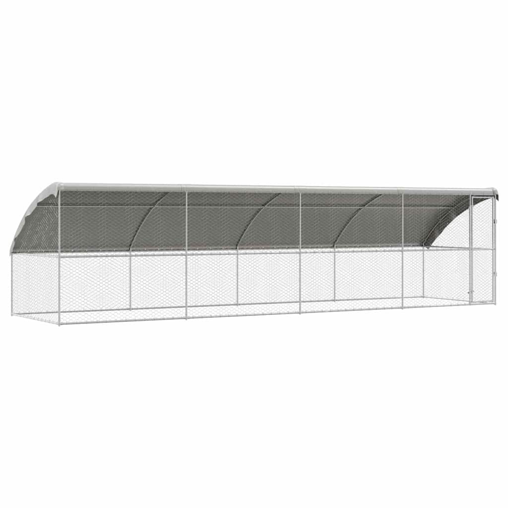 Hundbur 4 st Silver 8 x 2 x 2 m Galvaniserat stål