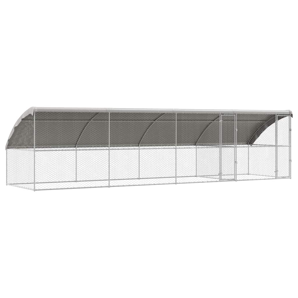Hundbur 4 st Silver 8 x 2 x 2 m Galvaniserat stål