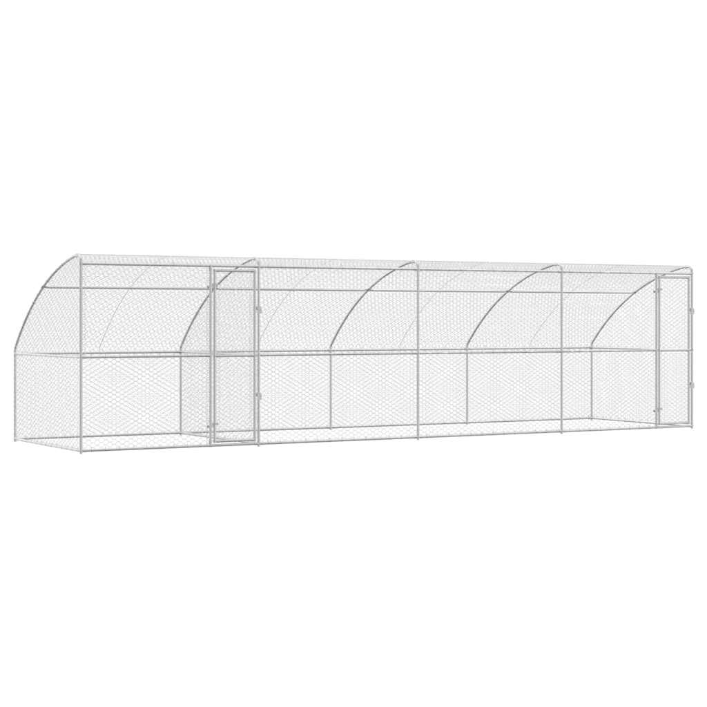 Hundbur 4 st Silver 8 x 2 x 2 m Galvaniserat stål