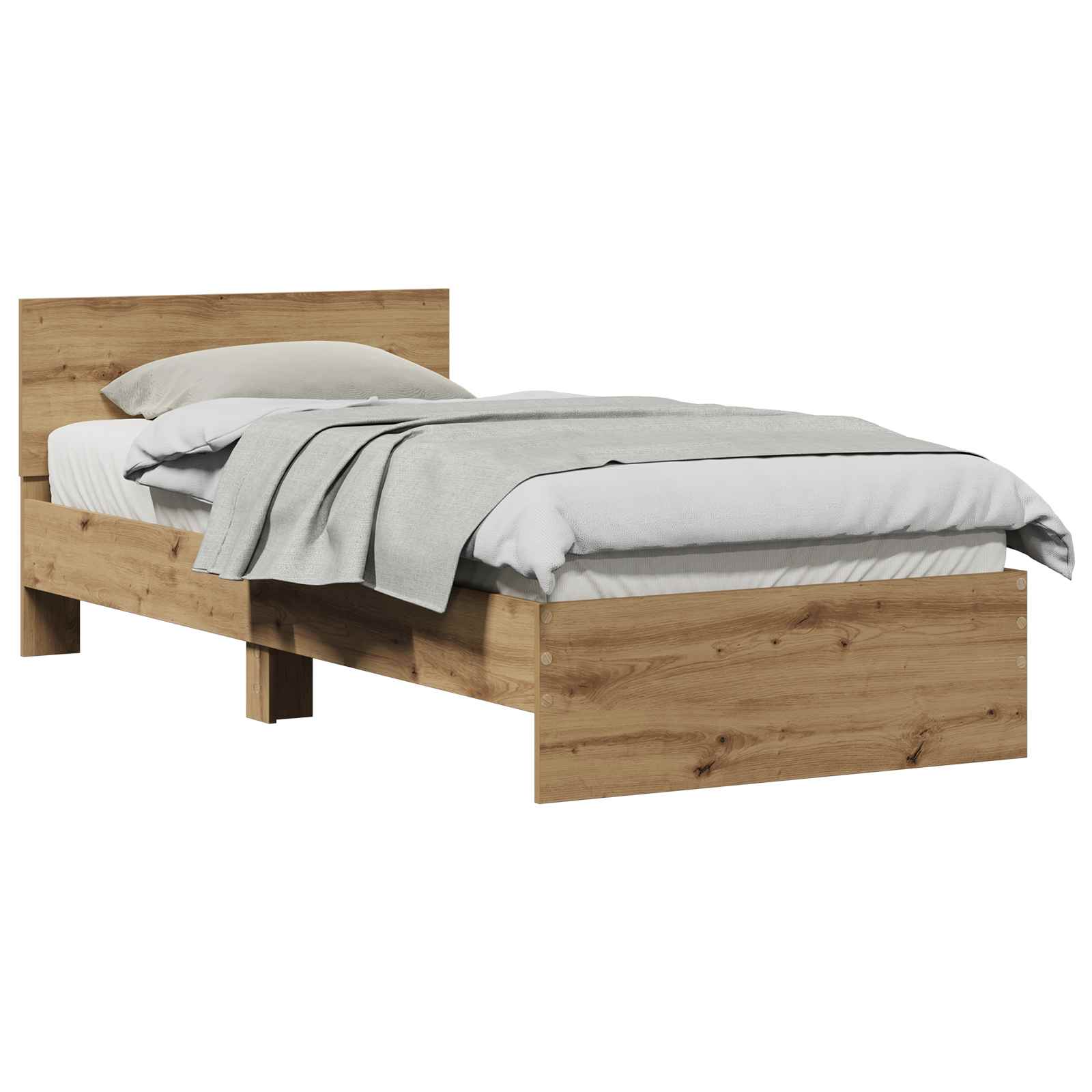 Sängram med huvudgavel Artisan-ek 75 x 190 cm Konstruerat trä