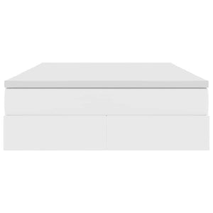 Förvaringssäng med madrass Vit 140 x 190 cm Konstläder