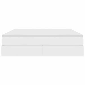 Förvaringssäng med madrass Vit 160 x 200 cm Konstläder