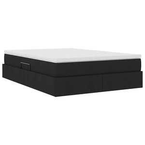 Förvaringssäng med madrass Svart 140 x 190 cm Polyester