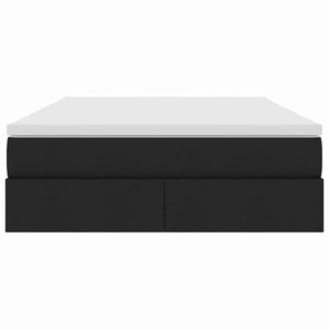 Förvaringssäng med madrass Svart 140 x 200 cm Polyester