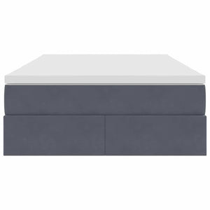 Förvaringssäng med madrass Mörkgrå 120 x 200 cm Sammet