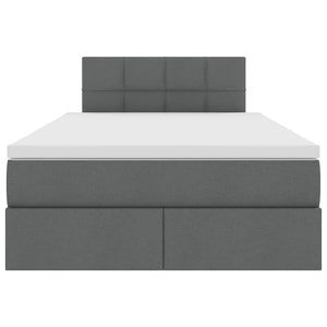 Förvaringssäng med madrass Mörkgrå 120 x 200 cm Konstruerat trä