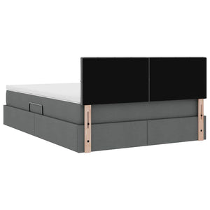 Förvaringssäng med madrass Mörkgrå 140 x 190 cm Konstruerat trä