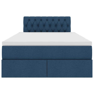 Förvaringssäng med madrass Blå 120 x 200 cm Konstruerat trä