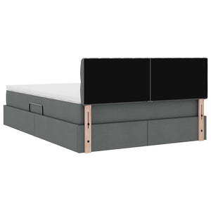 Förvaringssäng med madrass Mörkgrå 140 x 200 cm Konstruerat trä