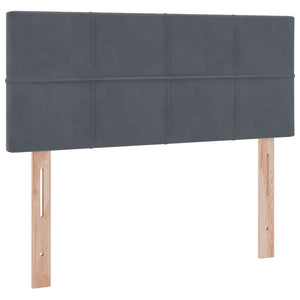 Förvaringssäng med madrass Mörkgrå 120 x 190 cm Sammet