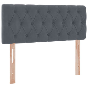 Förvaringssäng med madrass Mörkgrå 120 x 200 cm Sammet