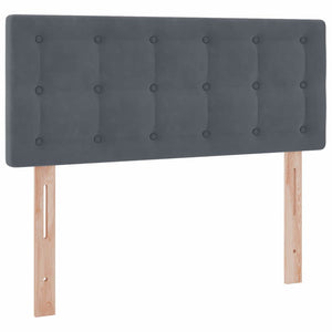 Förvaringssäng med madrass Mörkgrå 120 x 200 cm Sammet