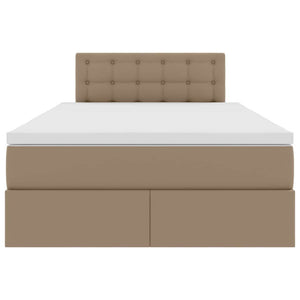 Förvaringssäng med LED Cappucino 120 x 200 cm Konstläder