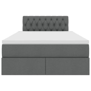 Förvaringssäng med LED Mörkgrå 120 x 190 cm Polyester