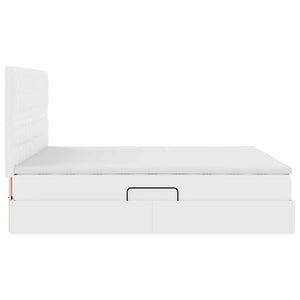 Förvaringssäng med madrass Ren Vit 180 x 200 cm Konstläder