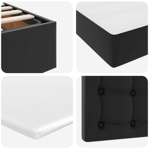 Förvaringssäng med LED Svart 180 x 200 cm Konstläder