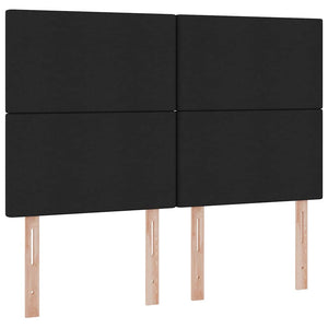 Förvaringssäng med LED med madrass Svart 140 x 200 cm Polyester