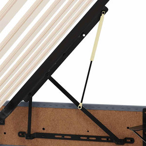 Förvaringssäng med LED med madrass Mörkgrå 160 x 200 cm Sammet