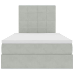 Säng med LED -remsljus med huvudgavel med lagring Sammet