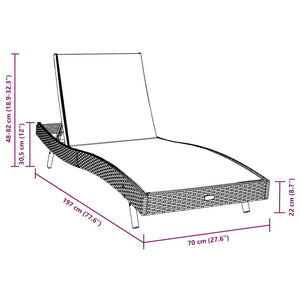 Solstol Reclining 197 x 70 x 82 cm konstrotting