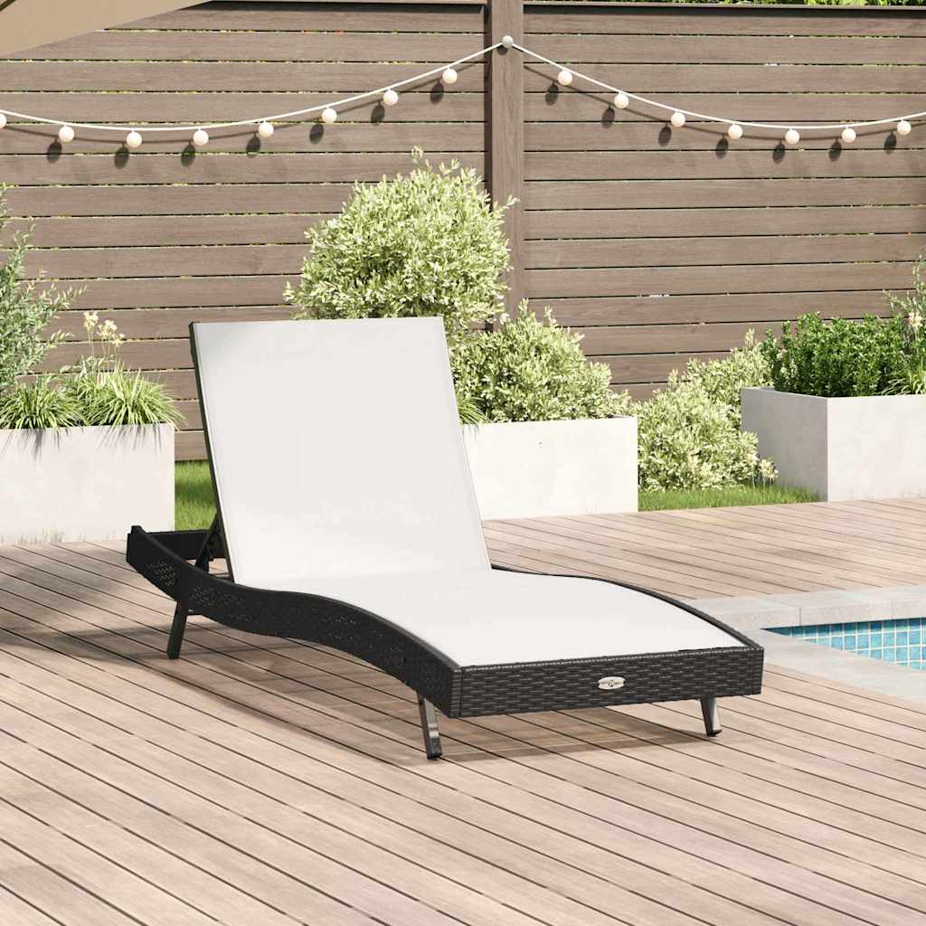 Solstol Reclining Svart och Vitt 197 x 70 x 82 cm konstrotting