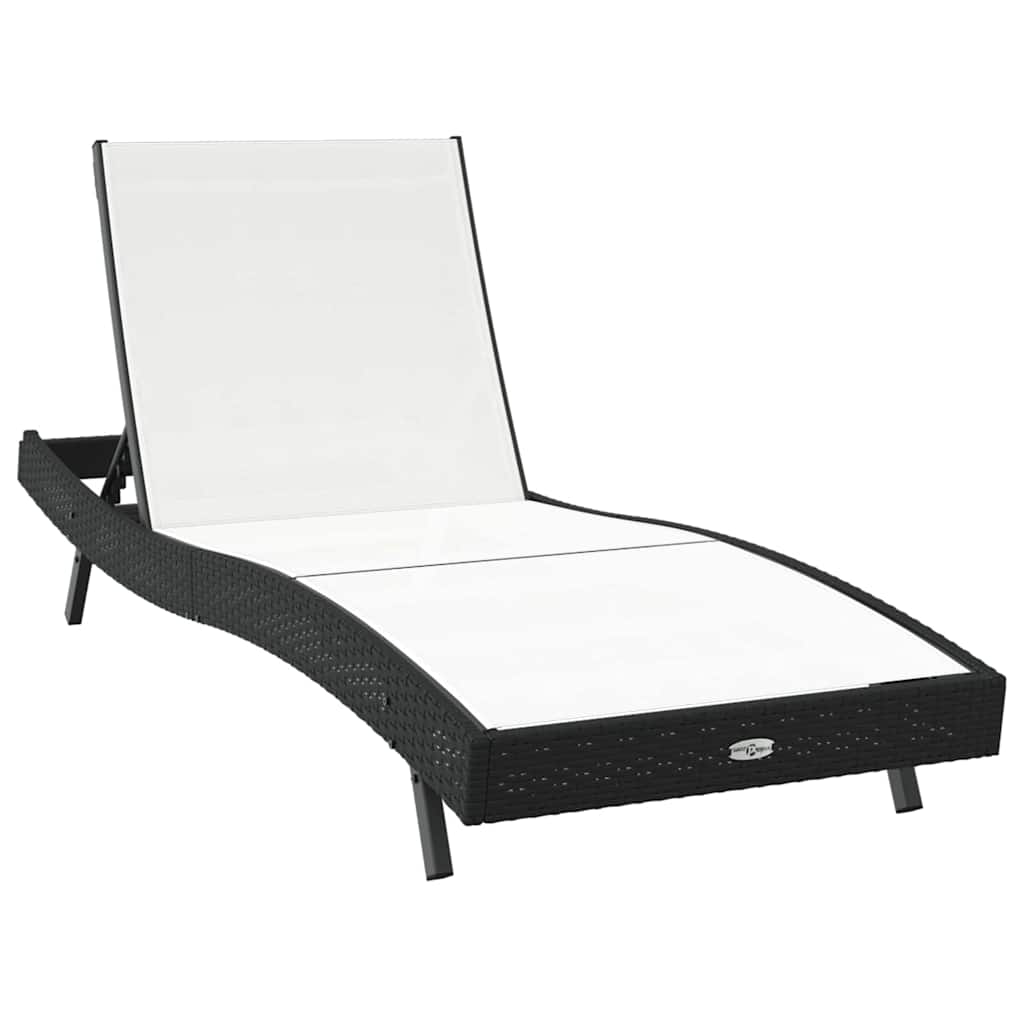 Solstol Reclining Svart och Vitt 197 x 70 x 82 cm konstrotting