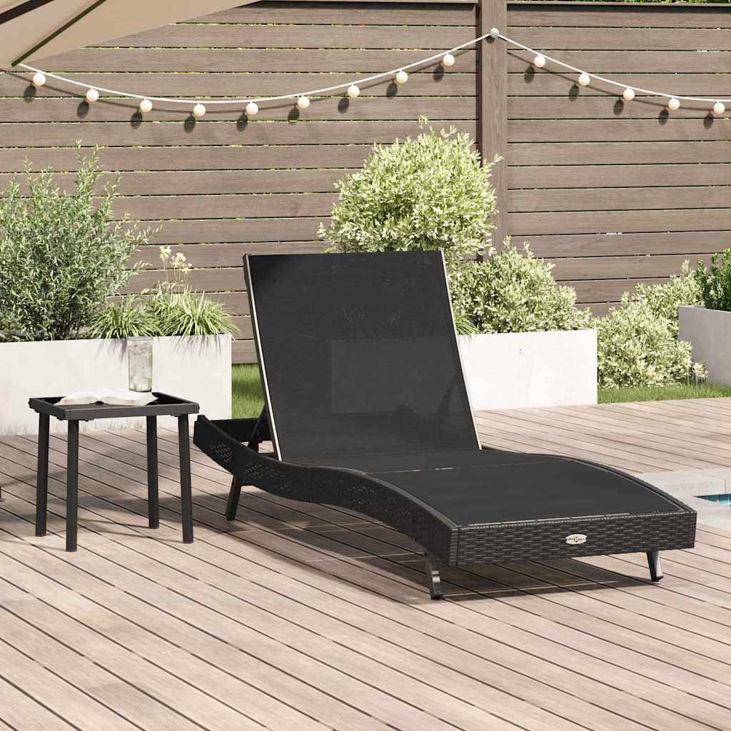 Solstol 2 st konstrotting Svart
