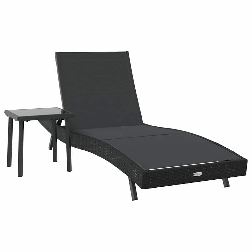 Solstol 2 st konstrotting Svart