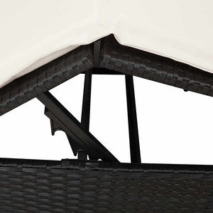 Dubbel Solstol med Tak Svart 205 x 129 x 200 cm PE rotting