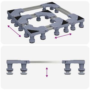 Tvättmaskinsockel Grå 67 x 67 x 12 cm Rostfritt stål
