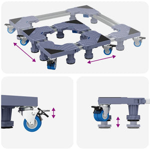 Tvättmaskinsockel Grå 67 x 67 x 12 cm Rostfritt stål