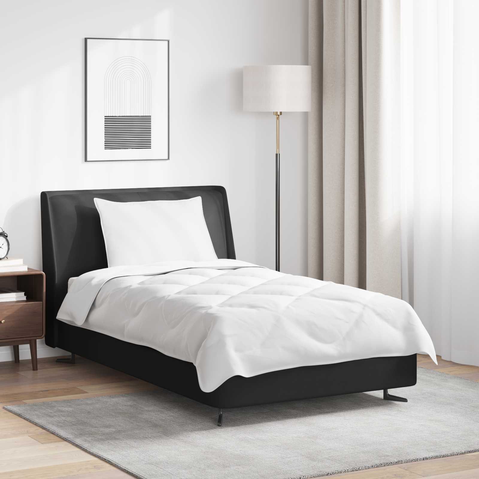 Duntäcke med kudde 2 pcs Vit Mikrofiber