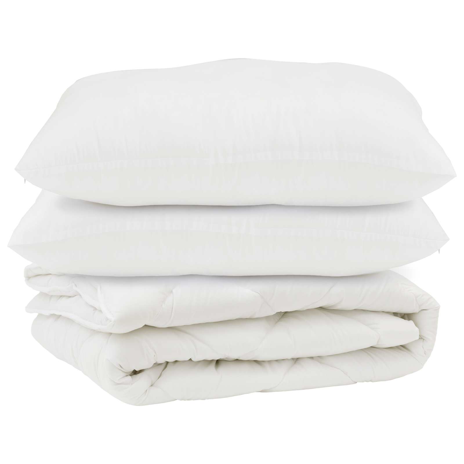 Duntäcke med kudde 3 pcs Vit Mikrofiber
