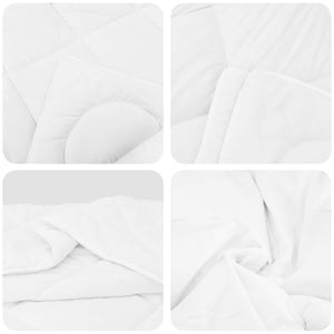 Duntäcke med Kuddar med kudde 3 pcs Vit Mikrofiber