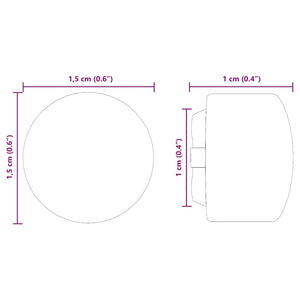 Fotbollsbordets Ändkåpor 10 pcs Svart 1,5 x 1,5 x 1 cm Plast