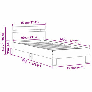 Sängram Artisan Ek 203 x 95 x 70 cm Konstruerat trä