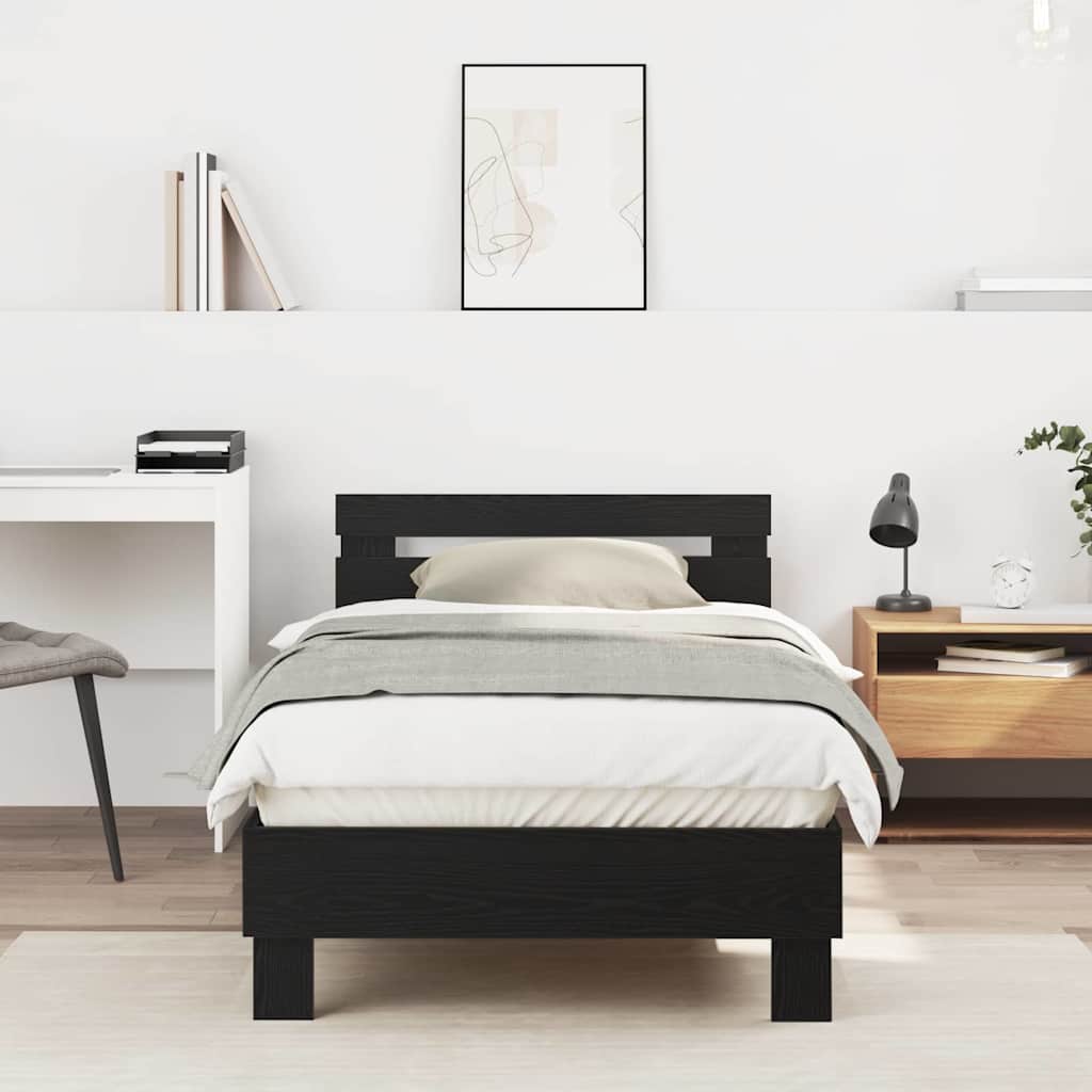 Sängram Svart Ek 193 x 95 x 88 cm Konstruerat trä
