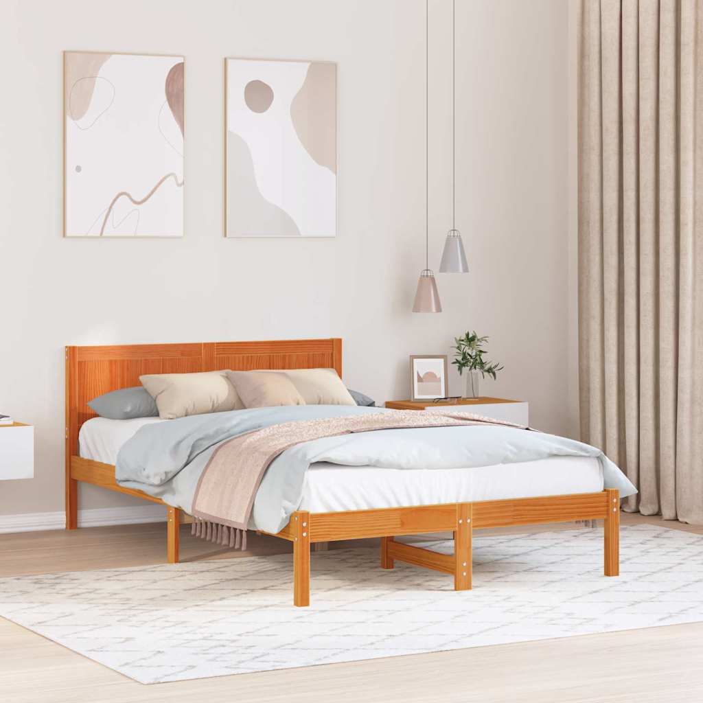 Sängram Brun 120 x 200 cm Massivt tallträ