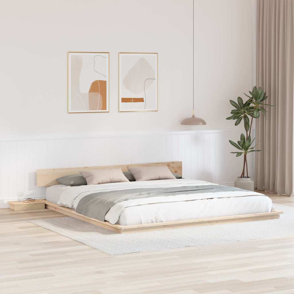 Sängram Brun 200 x 200 cm trä